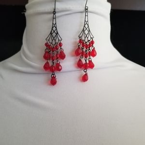 Red Chandelier Goth/Party/Fancy Earrings